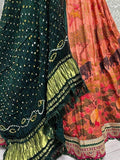 Alluring Orange Digital Print Silk Wedding Wear Lehenga Choli - Zeel Clothing