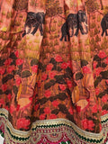 Alluring Orange Digital Print Silk Wedding Wear Lehenga Choli - Zeel Clothing