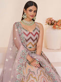 Alluring Peach Sequins Net Bridesmaid Wear Lehenga Choli - Zeel Clothing
