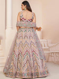 Alluring Peach Sequins Net Bridesmaid Wear Lehenga Choli - Zeel Clothing
