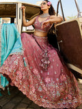 Alluring Pink Embroidered Georgette Engagement Wear Lehenga Choli - Zeel Clothing