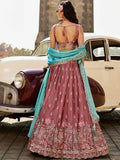 Alluring Pink Embroidered Georgette Engagement Wear Lehenga Choli - Zeel Clothing