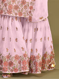 Alluring Pink Embroidered Georgette Party Wear Sharara Suits - Zeel Clothing