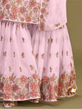 Alluring Pink Embroidered Georgette Party Wear Sharara Suits - Zeel Clothing