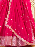 Alluring Pink Sequins Georgette Engagement Wear Lehenga Choli - Zeel Clothing