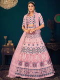 Alluring Pink Thread Work Georgette Engagement Wear Lehenga Choli - Zeel Clothing