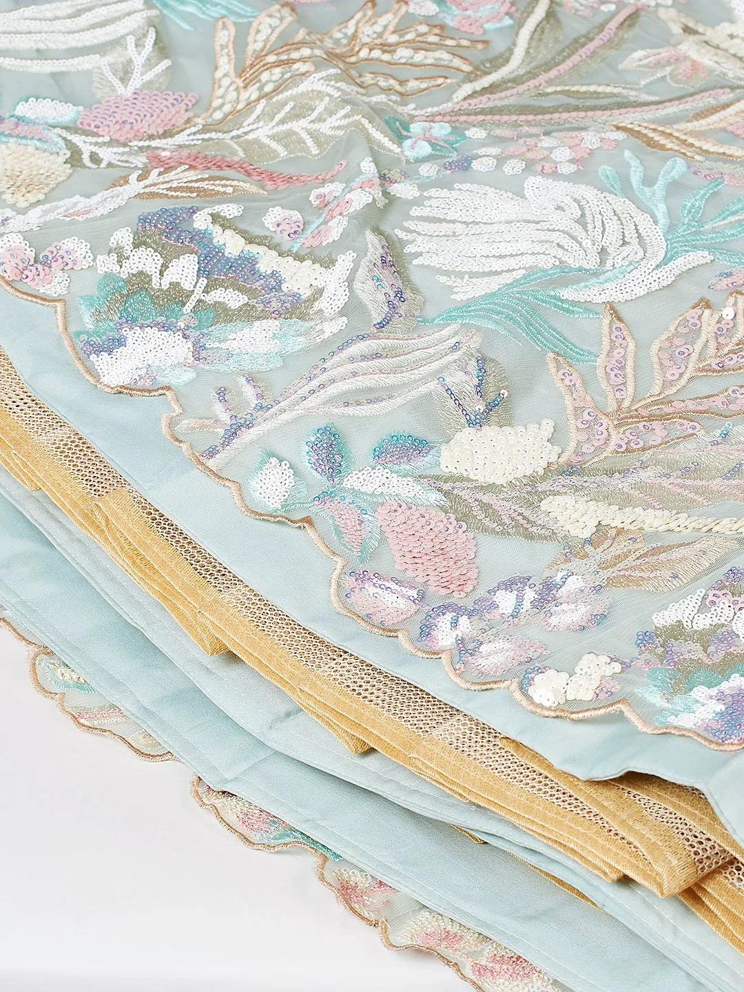 Alluring Pista Green Sequins Net Wedding Wear Lehenga Choli With Dupatta - Zeel Clothing