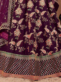 Alluring Purple Colored Bridal Wear Designer Embroidered Lehenga choli - Zeel Clothing