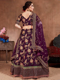 Alluring Purple Colored Bridal Wear Designer Embroidered Lehenga choli - Zeel Clothing