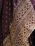 Alluring Purple Embroidered Jacquard Silk Wedding Wear Gown With Dupatta - Zeel Clothing