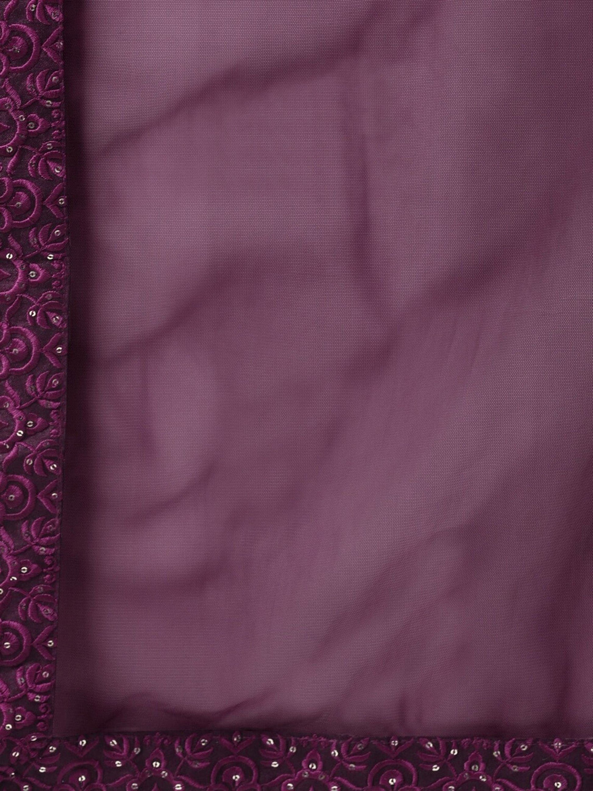 Alluring Purple Embroidered Net Reception Wear Lehenga Choli With Dupatta