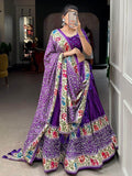 Alluring Purple Patola Print Dola Silk Traditional Lehenga Choli - Zeel Clothing