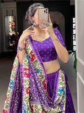 Alluring Purple Patola Print Dola Silk Traditional Lehenga Choli - Zeel Clothing