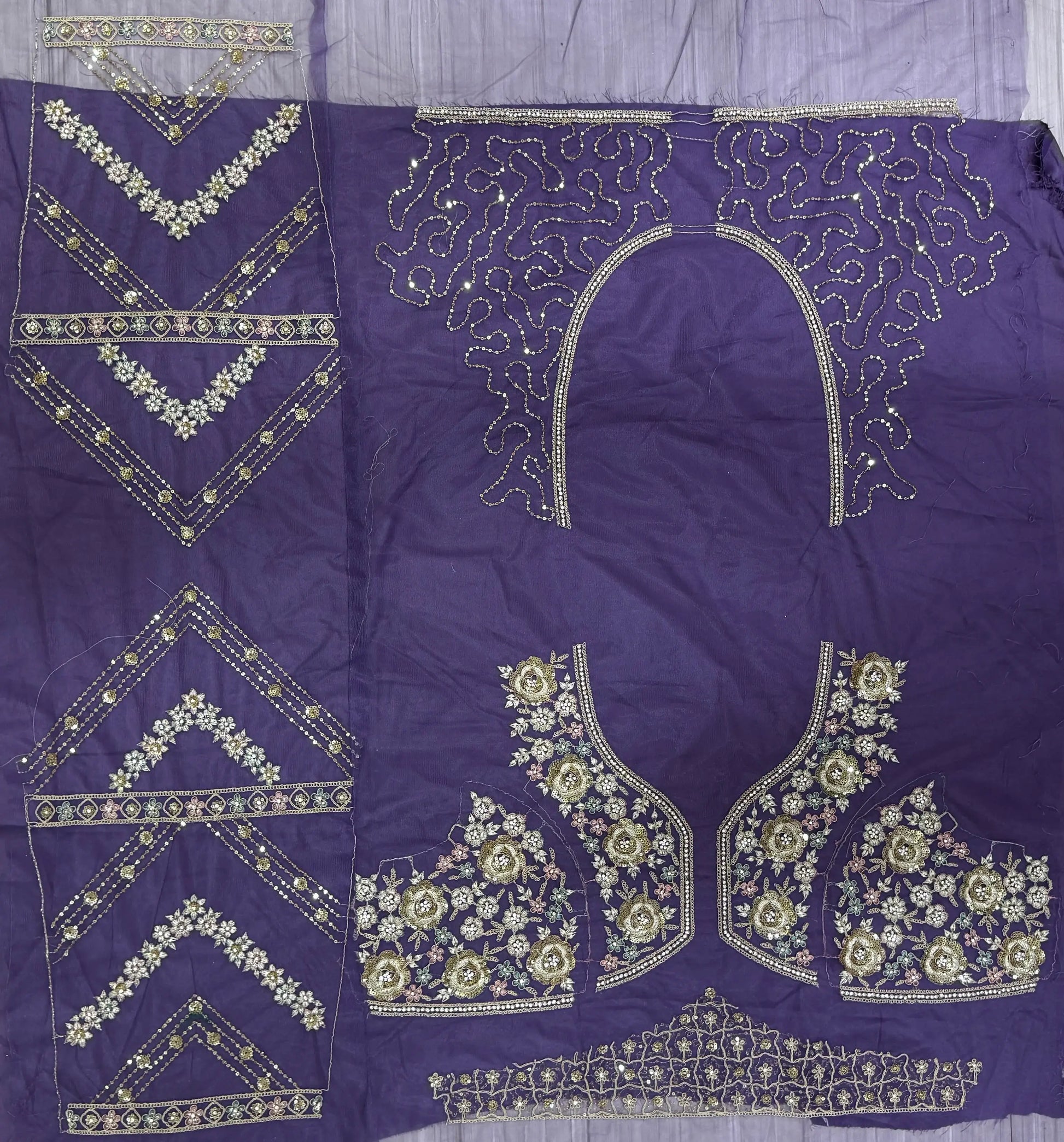 Alluring Purple Thread Embroidery Net Wedding Lehenga Choli - Zeel Clothing
