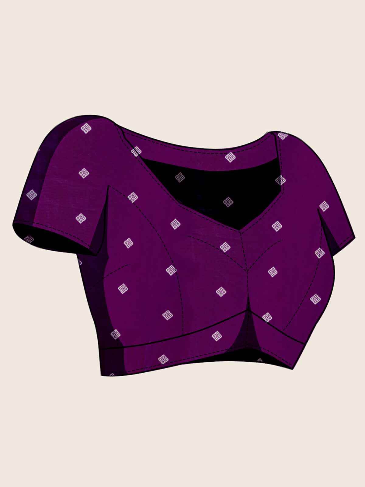 Alluring Purple Zari Weaving Silk Festival Wear Saree With Blouse - Zeel Clothing