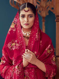 Alluring Rani Pink Embroidered Georgette Wedding Wear Salwar Suit - Zeel Clothing