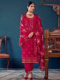 Alluring Rani Pink Embroidered Georgette Wedding Wear Salwar Suit - Zeel Clothing