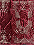 Alluring Red Dori Work Velvet Bridal Lehenga Choli With Double Dupatta - Zeel Clothing