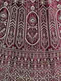 Alluring Red Dori Work Velvet Bridal Lehenga Choli With Double Dupatta - Zeel Clothing