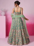 Alluring Sea Green Sequins Silk Bridesmaid Lehenga Choli With Dupatta - Zeel Clothing