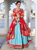 Alluring Sky Blue Zari Weaving Silk Paithani Lehenga Choli - Zeel Clothing