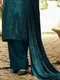 Alluring Teal Blue Embroidered Silk Salwar Kameez With Dupatta - Zeel Clothing