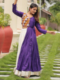 Alluring White Cotton Festive Wear Lehenga With Gamthi Work Jacket Style Top - Zeel Clothing