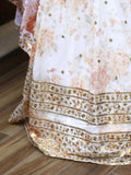 Alluring White Floral Printed Organza Lehenga Choli With Dupatta - Zeel Clothing