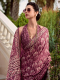 Alluring Wine Digital Printed Silk Casual Wear Saree With Blouse - Zeel Clothing