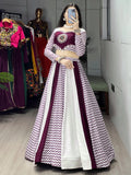 Alluring Wine Kodi Work Rayon Navratri Special Lehenga Choli With Dupatta - Zeel Clothing