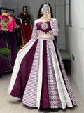 Alluring Wine Kodi Work Rayon Navratri Special Lehenga Choli With Dupatta - Zeel Clothing