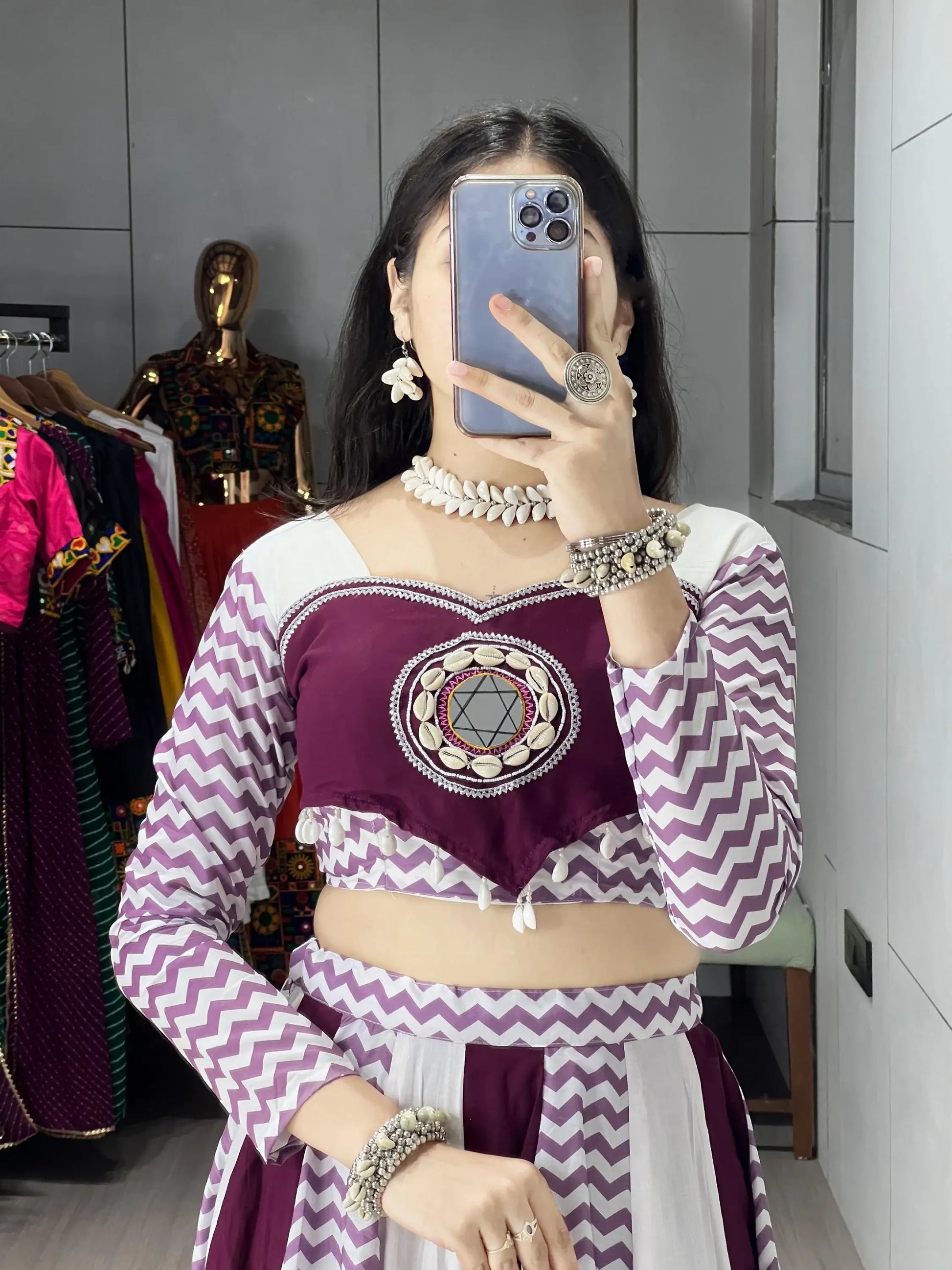 Alluring Wine Kodi Work Rayon Navratri Special Lehenga Choli With Dupatta - Zeel Clothing