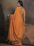 Alluring Yellow Bandhani Print Chinon Haldi Wear Saree With Blouse - Zeel Clothing