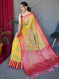 Alluring Yellow Woven Tissue Silk Wedding Wear Saree With Blouse - Zeel Clothing