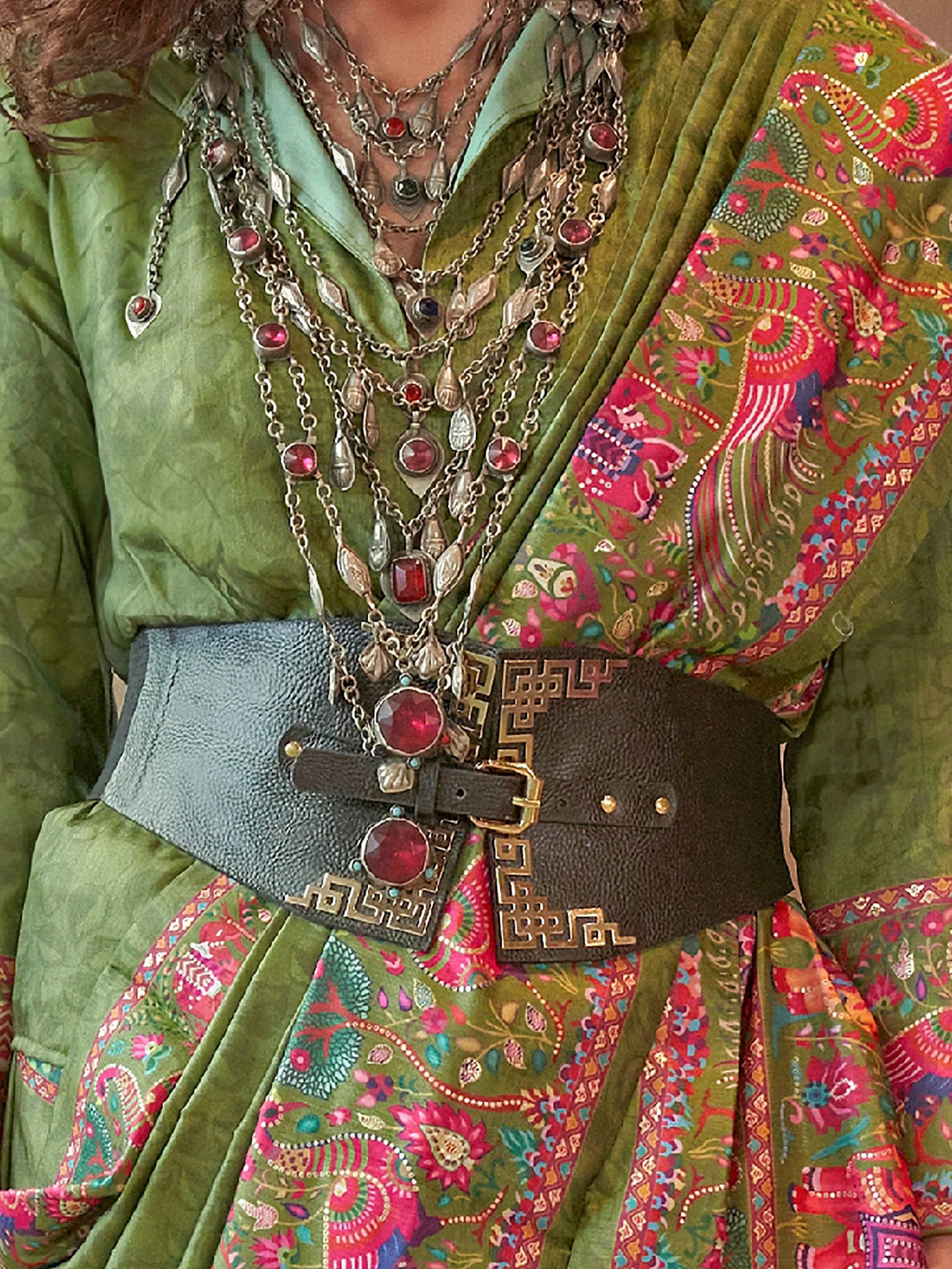 Amazeballs Green Digital Printed Silk Festive Wear Saree With Blouse