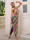 Amazeballs Multi-Color Bandhej Print Georgette Festive Wear Long Kurti - Zeel Clothing
