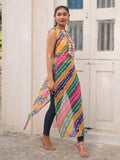 Amazeballs Multi-Color Bandhej Print Georgette Festive Wear Long Kurti - Zeel Clothing