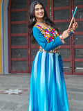 Amazeballs Sky-Blue Chinon Lehenga With Kutchi Embroidery Blouse - Zeel Clothing