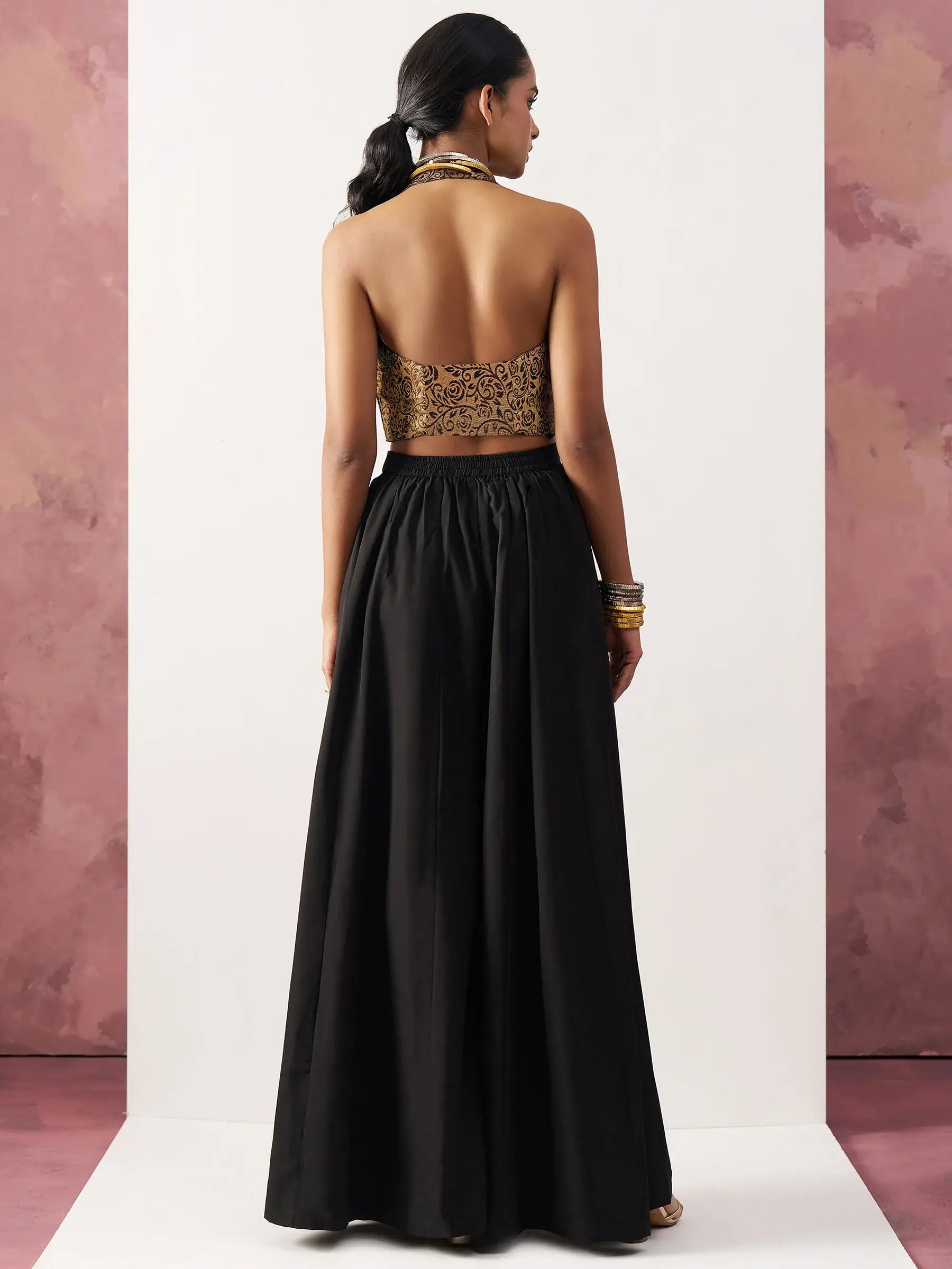 Amazing Black Jacquard Waistcoat Indo-Western Co-Ord Set - Zeel Clothing