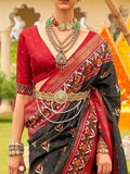 Amazing Black Patola Printed Silk Events Wear Saree With Blouse - Zeel Clothing