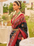 Amazing Black Patola Printed Silk Events Wear Saree With Blouse - Zeel Clothing