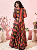Amazing Black Printed Crepe Party Wear Crop Top Palazzo With Shrug - Zeel Clothing