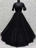 Amazing Black Sequins Net Reception Wear Lehenga Choli - Zeel Clothing
