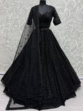 Amazing Black Sequins Net Reception Wear Lehenga Choli - Zeel Clothing