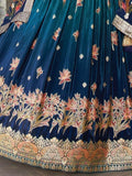 Amazing Blue Zari Woven Silk Engagement Wear Lehenga Choli - Zeel Clothing