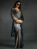 Amazing Brown Satin Cocktail Wear Pre-Stitched Saree With Blouse - Zeel Clothing