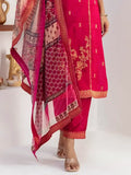 Amazing Cherry Pink Zari Weaving Viscose Silk Casual Wear Pant Suit - Zeel Clothing