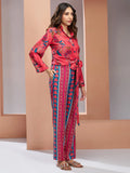 Amazing Coral Pink Digital Printed Muslin Silk Co-Ord Set - Zeel Clothing