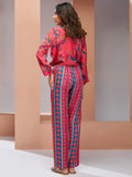 Amazing Coral Pink Digital Printed Muslin Silk Co-Ord Set - Zeel Clothing