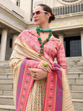 Amazing Cream Weaving Banarasi Silk Traditional Saree With Blouse - Zeel Clothing